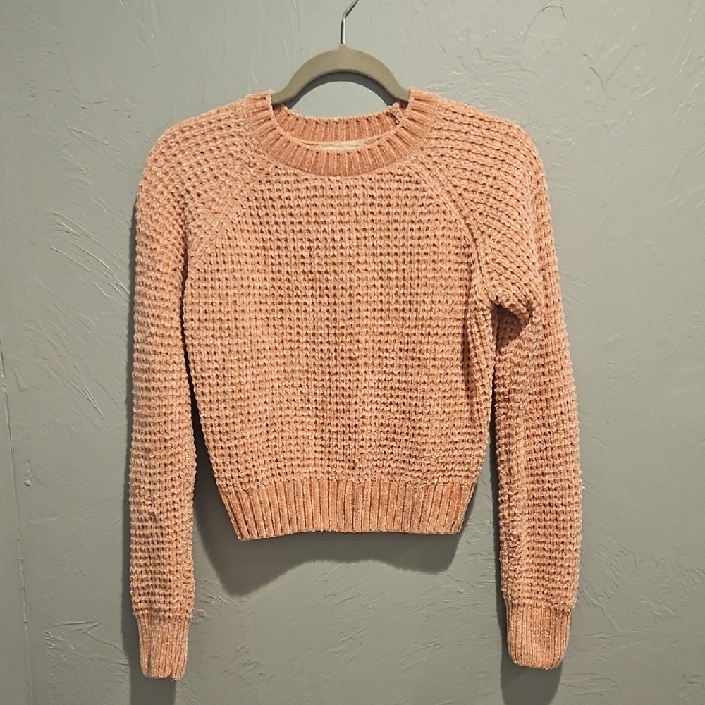 Altar'd State Soft Peach Crew Neck Sweater